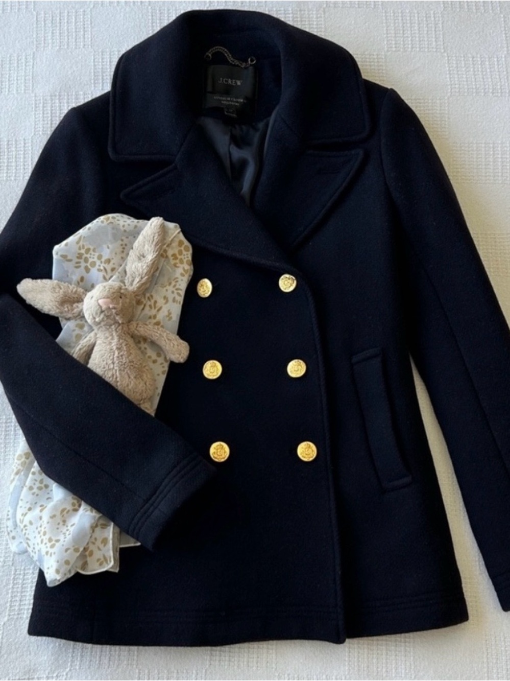 J.Crew Stadium Cloth by Nello Gori Navy Blue Pea Coat size 4T